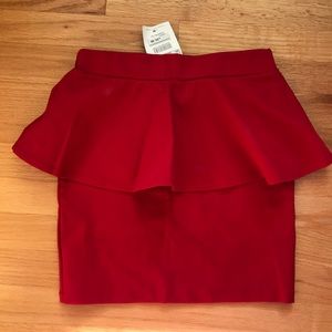 Zara Red Peplum Skirt